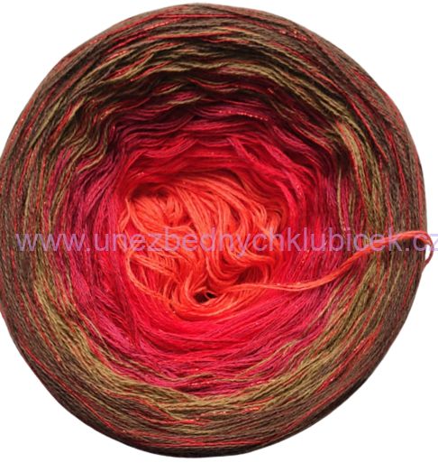 Naturelky 520 1300m, nitka lesklá červená