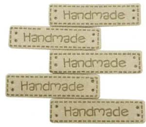 Štítek Hand made béžová kůže 052