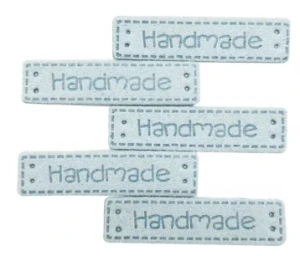 Štítek Hand made modrá kůže 032